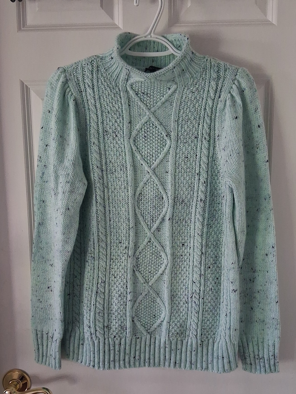 Talbots Women’s Mock Neck Cable Knit Sweater Size L
